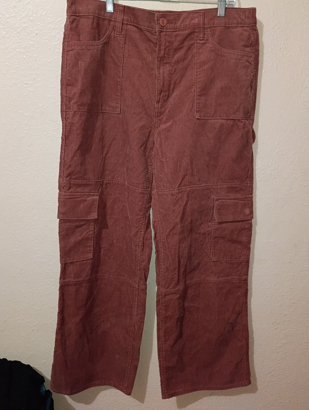 SO SIZE XL Corduroy Cargo Pants - Rust Red